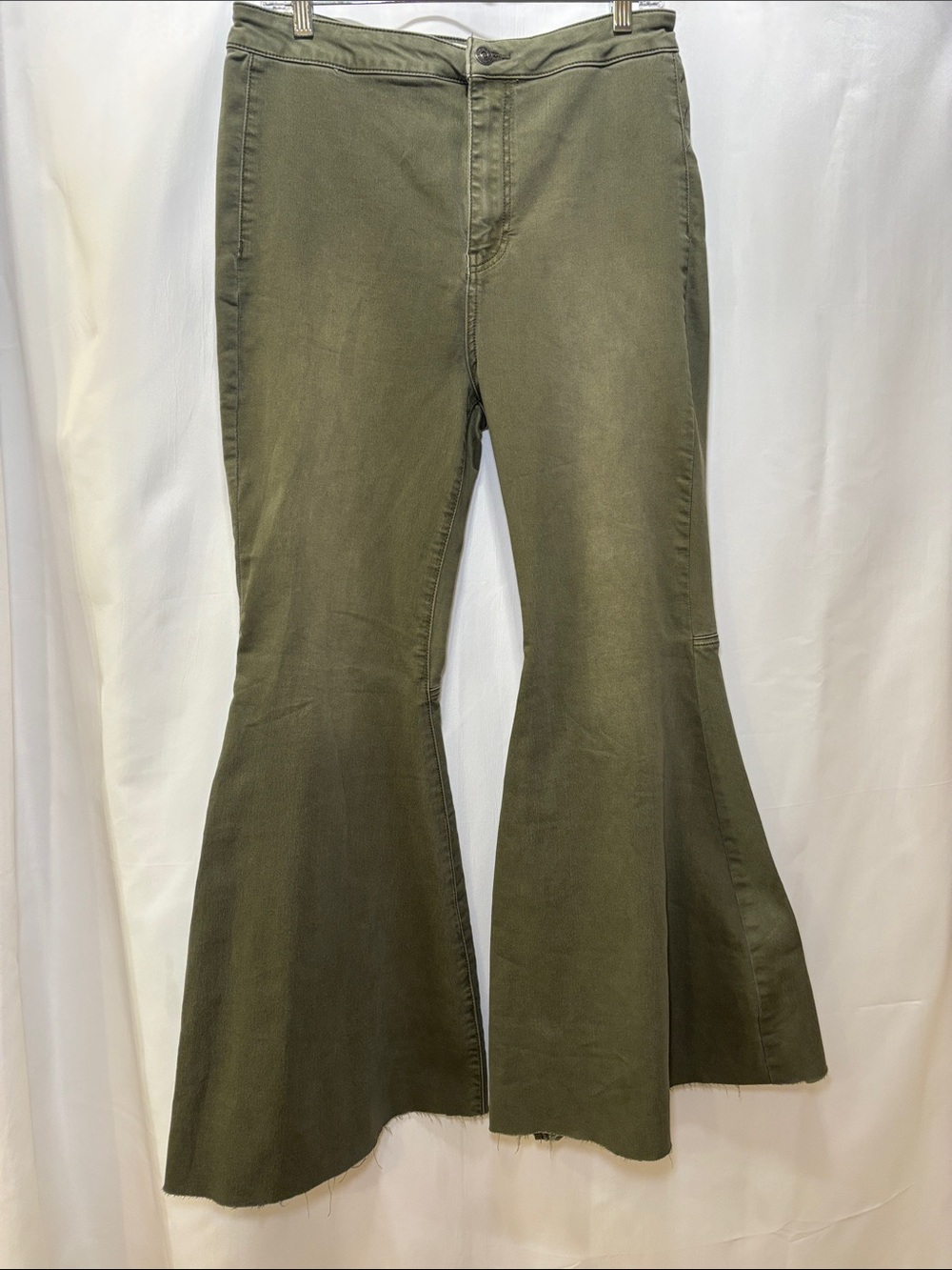 We The Free Olive Green High-Rise Flare Pants
